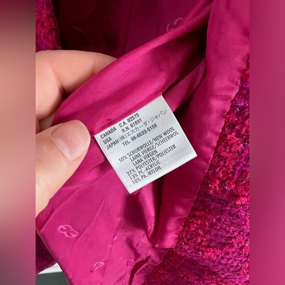 Escada Hot Pink Wool Tweed Coat, size 36 - Picture 6 of 10